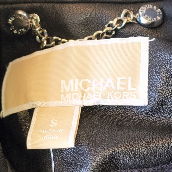 Michael Kors Leather Jacket Women's Medium Floral Biker Motorcycle Size Small - Picture 3 of 8